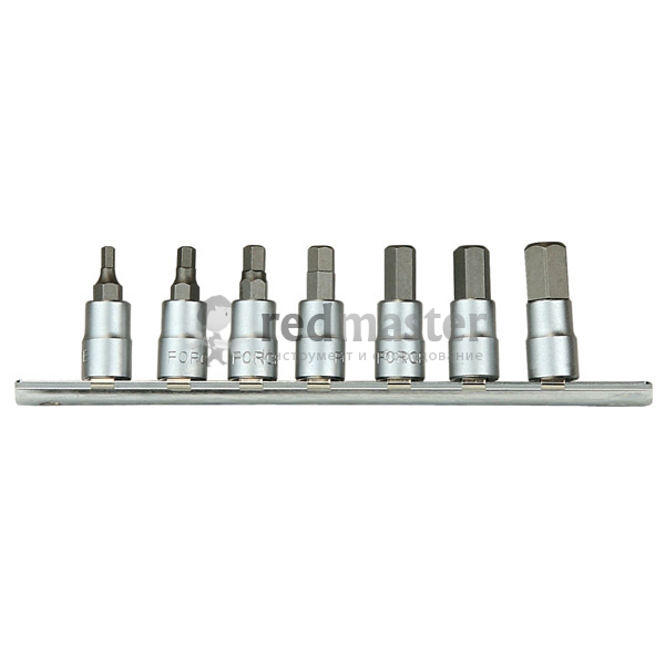 Набор бит HEX 1/4", 7пр. на планке Force 2073