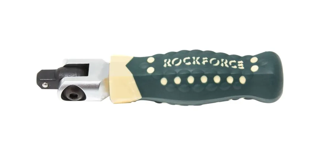 Вороток шарнирный с резиновой ручкой 100мм, 1/4"  Rock FORCE RF-8012100