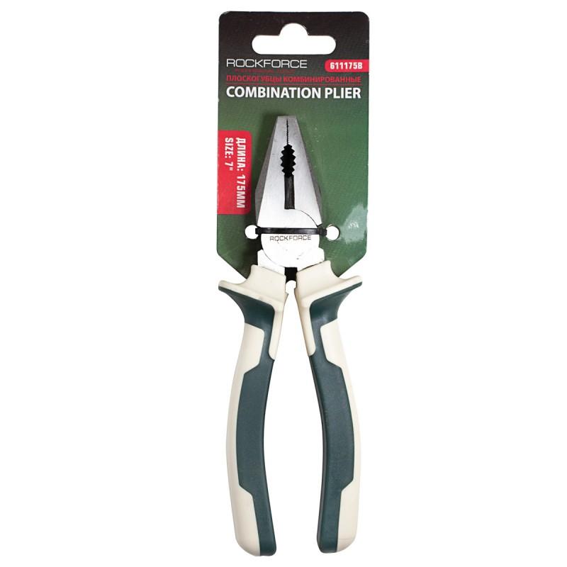 Плоскогубцы комбинированные 7" (175мм), на блистере Rock FORCE RF-611175B