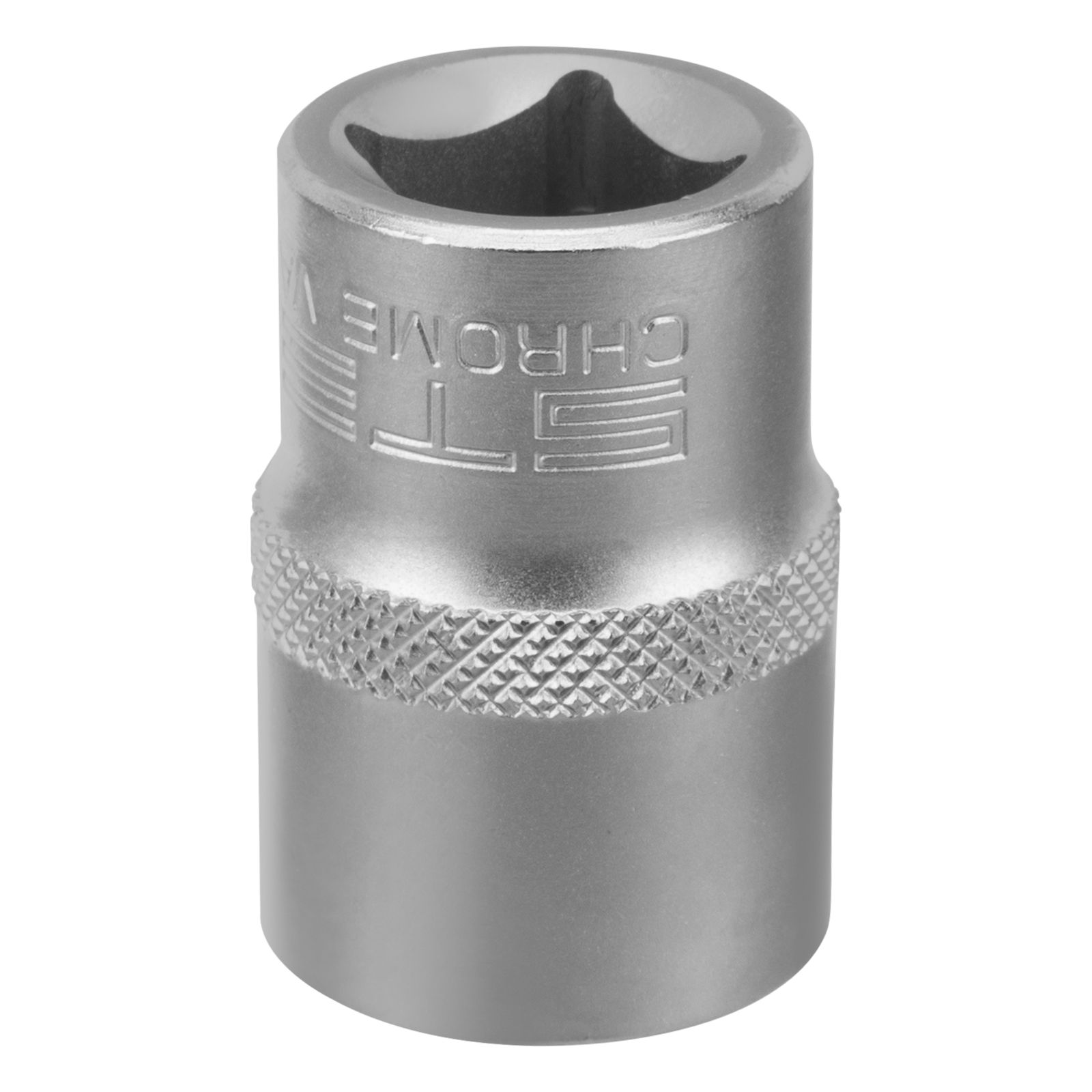 Головка торцевая, 19 мм, 12-гранная, CrV, под квадрат 1/2", хромированная Stels 13665