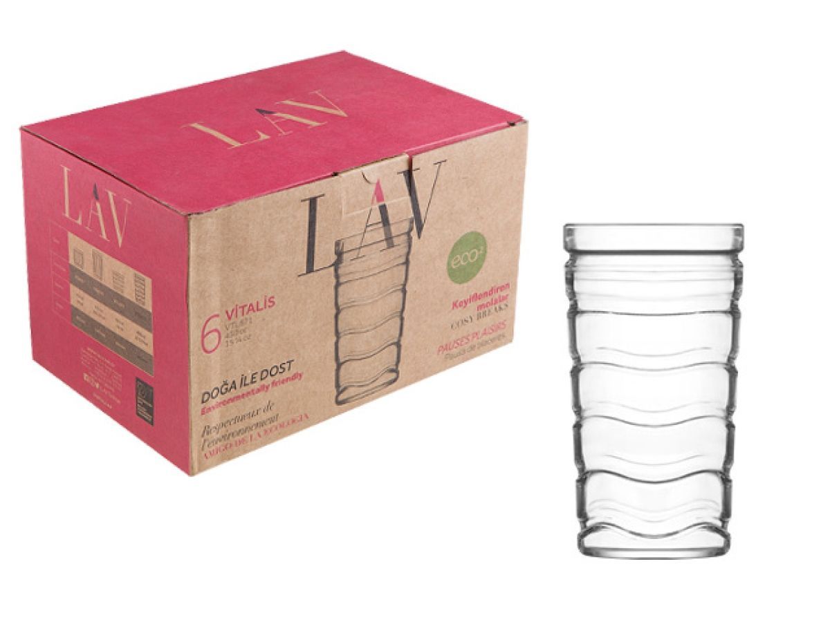 Набор стаканов, 6 шт., 450 мл, серия Vitalis LAV LV-VTL671F