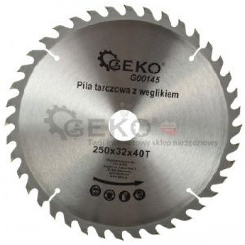 Диск пильный с напаянными зубцами из твердых сплавов 250х32х40T  ...GEKO G00145