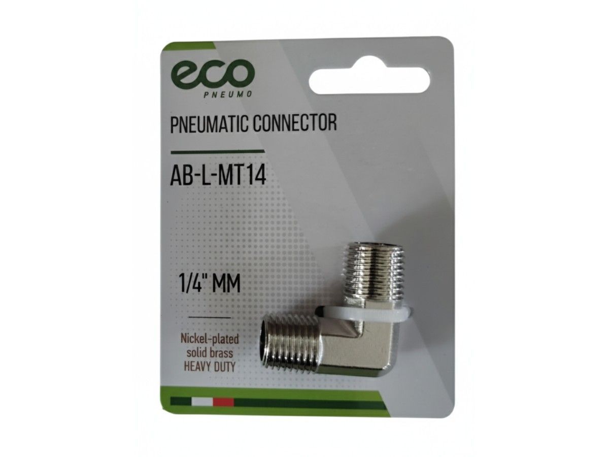 Соединение нар. резьба 1/4" L-образное (латунь) ECO AB-L-MT14