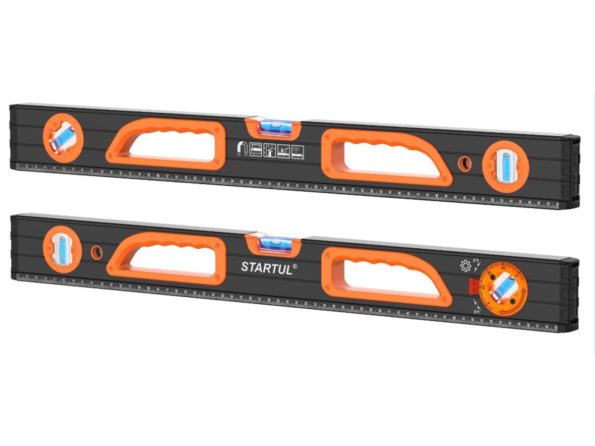 Уровень 800мм магнитный  PROFI (ST2560-080M) (Фрезерованная поверность, усиленные магнитные свойства, 1 поворотный глазок, линейка на корпусе) STARTUL ST2560-080M