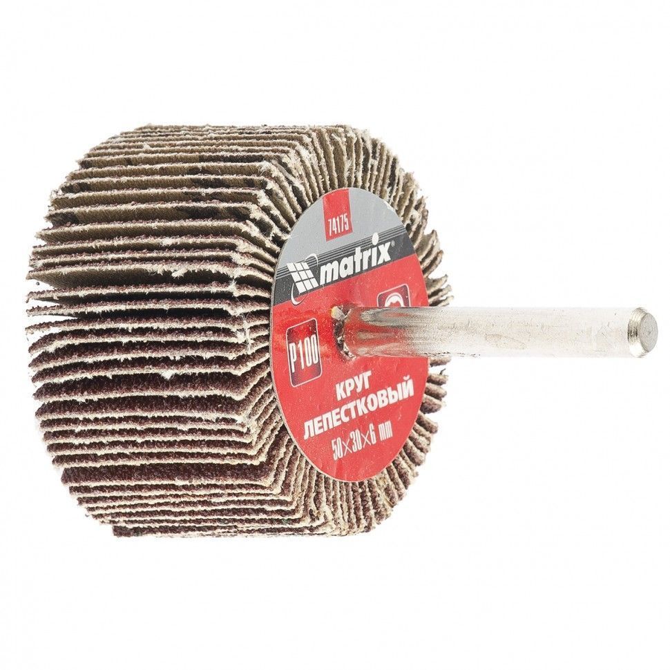 Круг лепестковый для дрели, 50 х 30 х 6 mm, P 80 Matrix 74174
