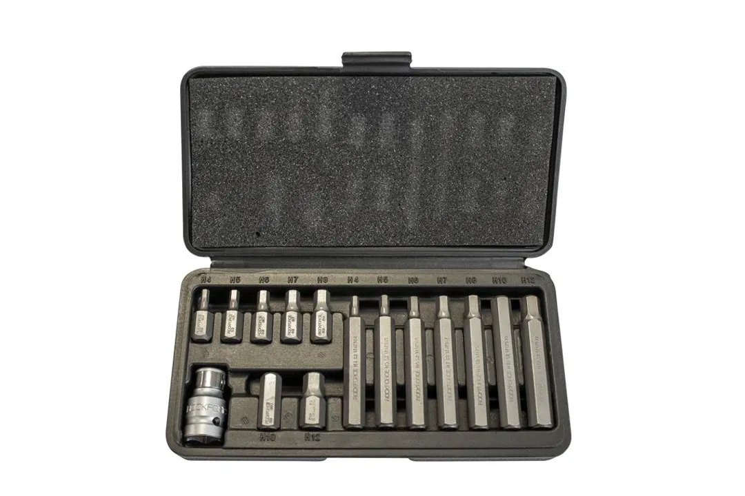 Набор бит HEX, 1/2",10мм, 15пр, 4-12мм, в металлическом кейсе  ...Rock FORCE RF-4155(C)