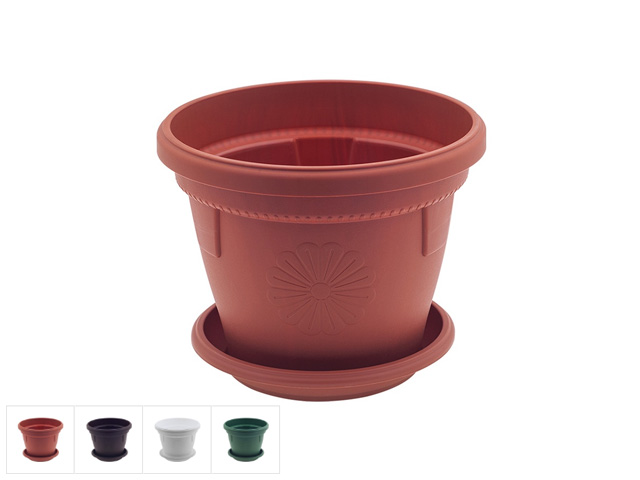 Кашпо с поддоном Gerber d-45 cм (цвета в ассортименте) DRINA 10188