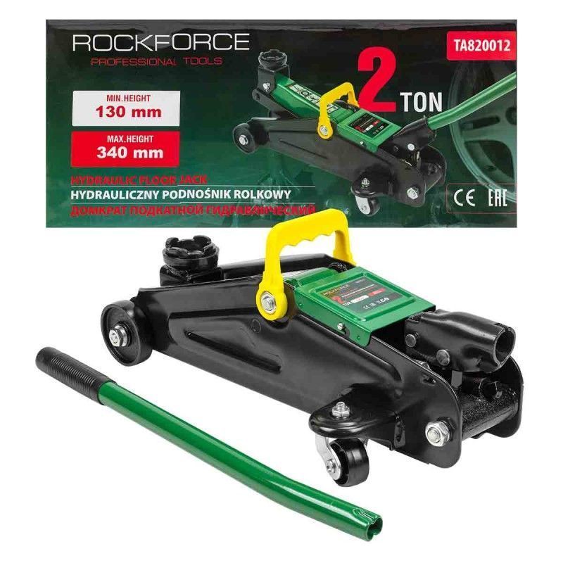 Домкрат подкатной гидравлический 2т (h min 130мм, h max 340мм) Rock FORCE RF-TA820012