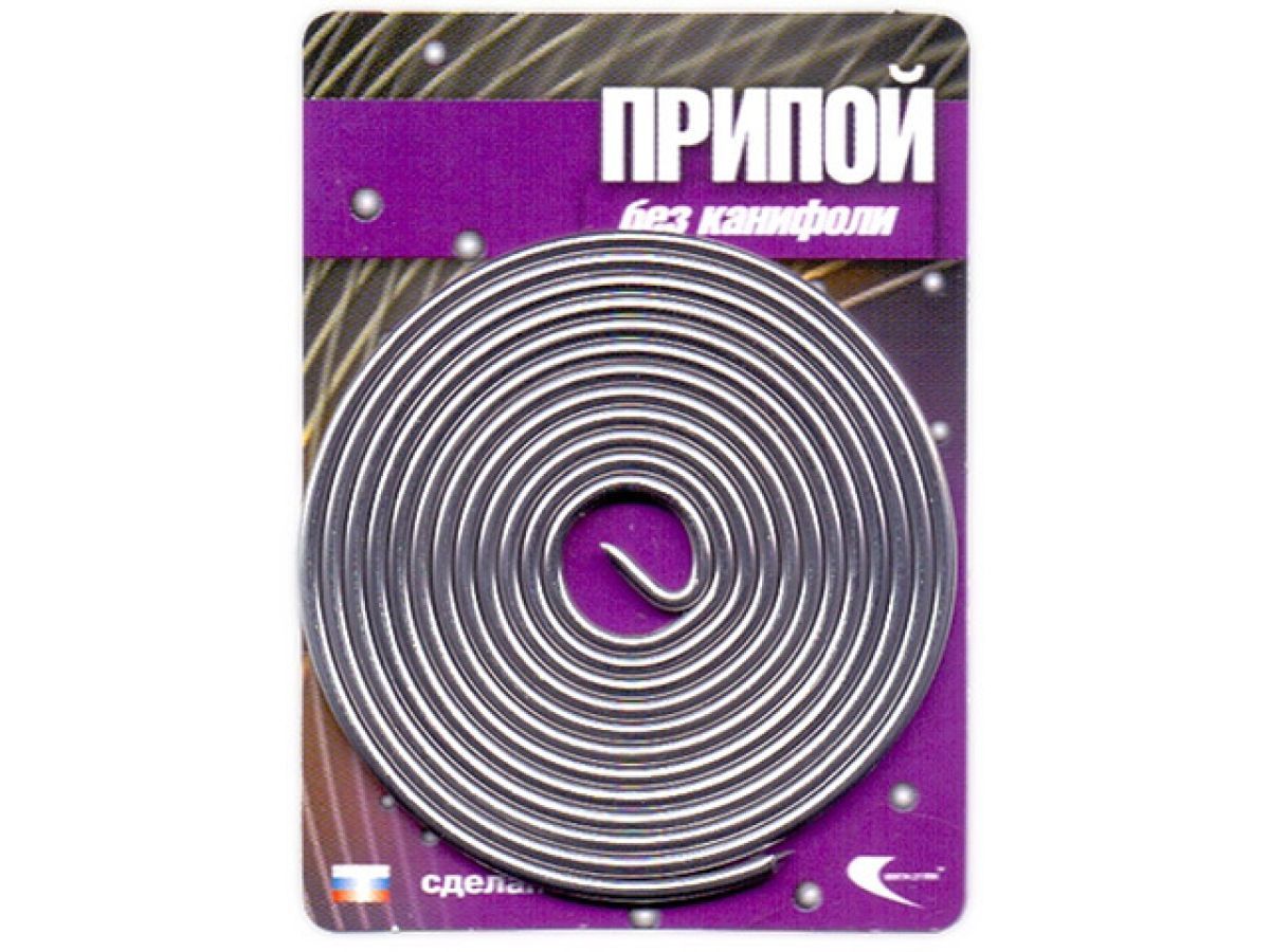 Припой ПОС-61 проволока, спираль ф1.5mm, длина 1м Векта 30324
