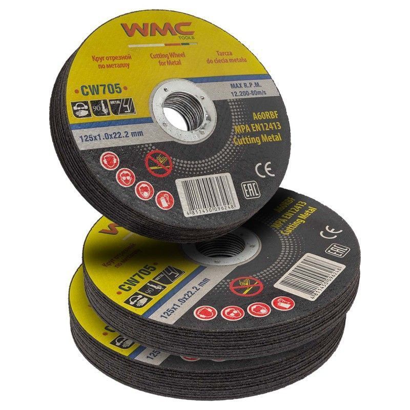 Круг отрезной 125x1.0x22.2мм-30шт WMC TOOLS WMC-CW705(30 шт к-т)