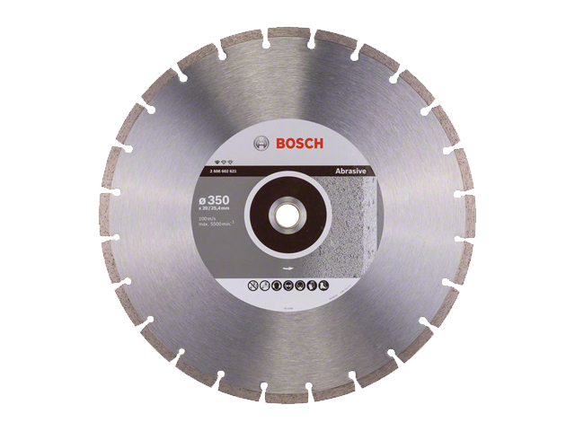 Алмазный круг 350х20/25.4 mm STANDARD FOR ABRASIVE (сухая/мокрая резка) BOSCH 2608602621