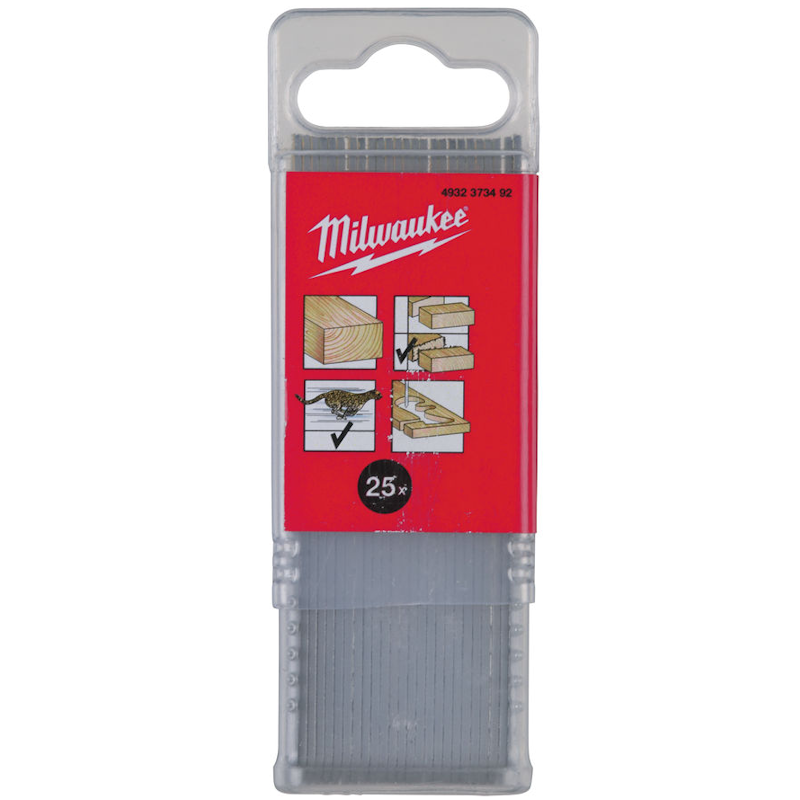 Пилка к лобзику T244D (25 шт в футляре / HCS / 75 мм / дерево) MILWAUKEE 4932373492