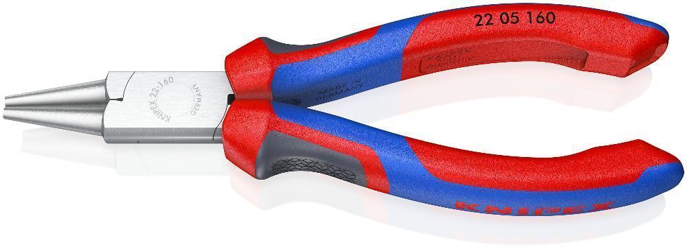 Круглогубцы, губки D3x30 мм, L-160 мм, хром., 2-комп. рукоятки   ...KNIPEX 2205160