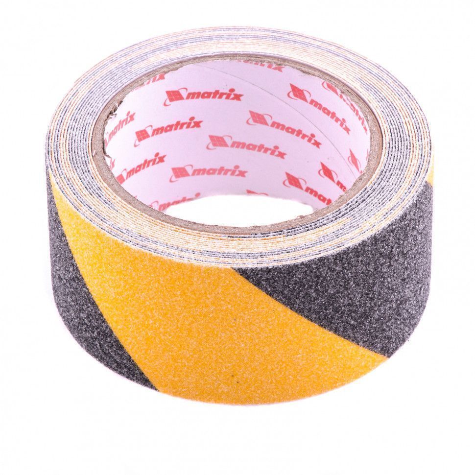 Лента клейкая противоскользящая, черно-желтая 50 мм. х 5м. Matrix 88718