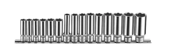 Набор головок глубоких 1/4", 3/8", 8-19мм, 15 пр. Force 3151