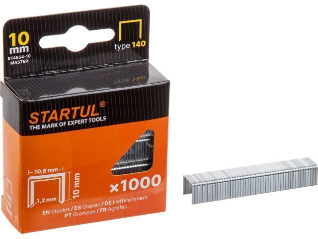Скобы  10мм тип 140 (1000шт) STARTUL MASTER (ST4554-10) STARTUL ST4554-10