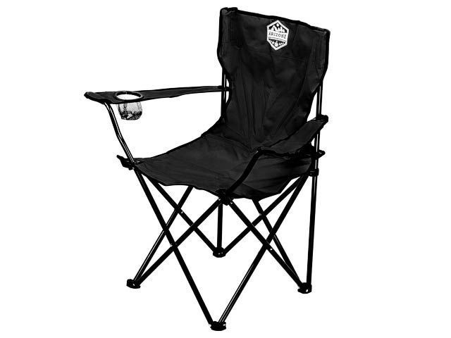 Кресло складное кемпинговое с держателем для бутылок + чехол, черное, серия Coyote  ...ARIZONE 42-909000