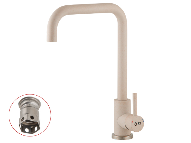 Смеситель для кухни (SUS 304) D35 гранит AV Engineering AVZAR4-B304GT-736