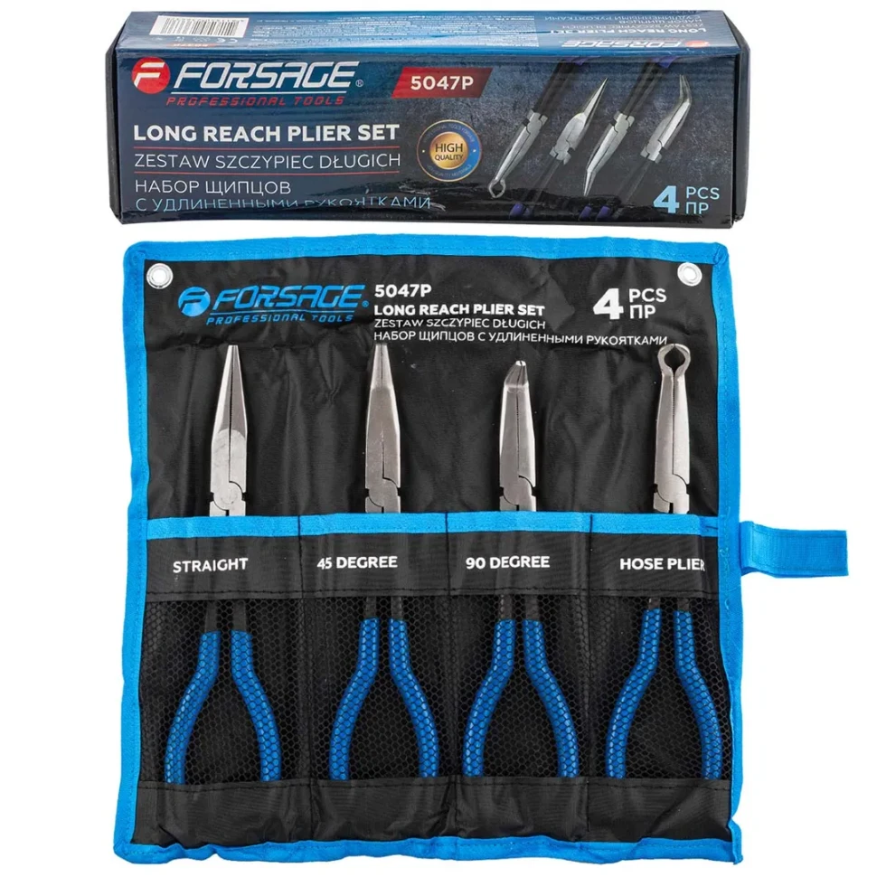 Щипцы с удлиненными рукоятками 285мм, набор 4пр. Forsage F-5047P