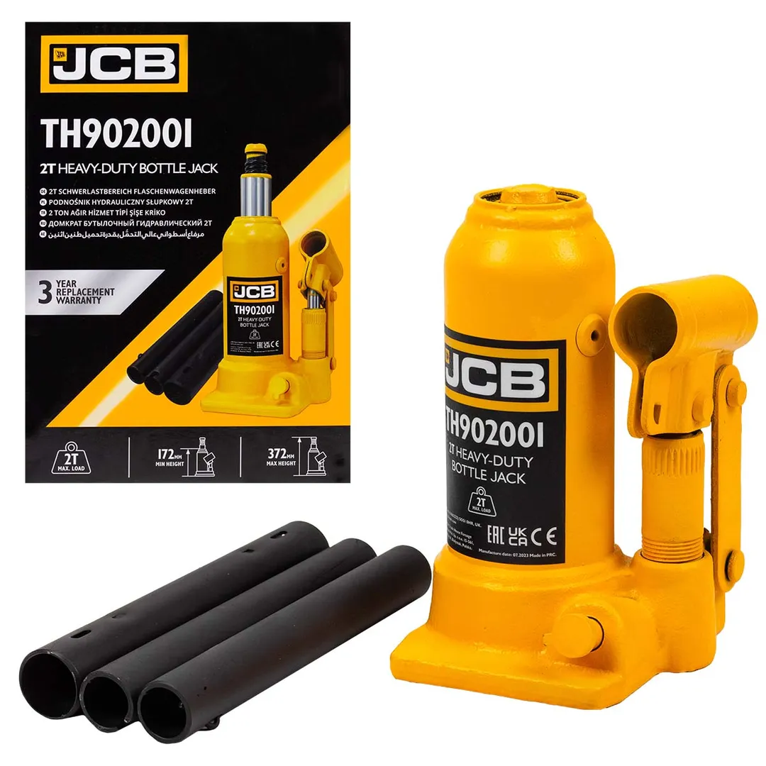 Домкрат бутылочный 2т (h min 172мм, h max 372мм) JCB JCB-TH902001