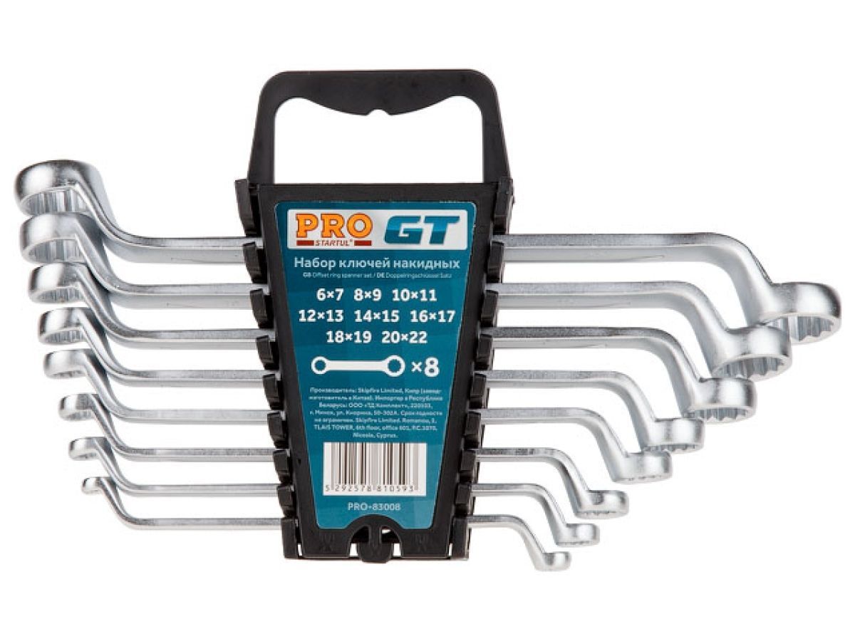 Набор ключей накидн. 6-22мм 8шт PRO  GT STARTUL PRO-83008