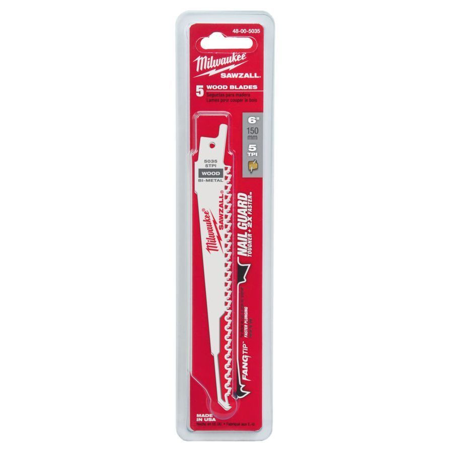 Полотно к сабельной пиле THIN KERF S611DF (5 шт / 150 мм / BIM / демонтаж) MILWAUKEE ...Milwaukee 48005035