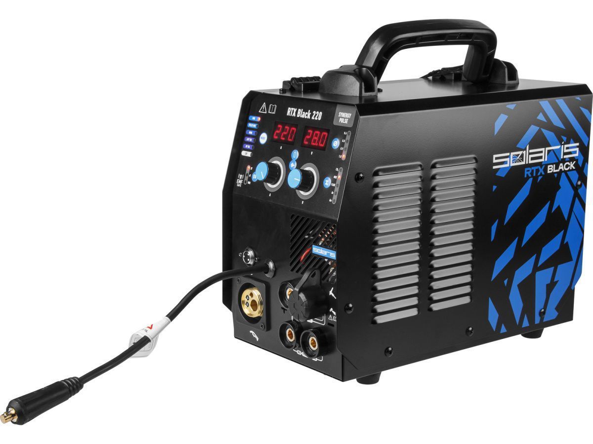 Полуавтомат сварочный RTX Black 220 (230В, MIG/MIX/FLUX/MIG PULSE /HF TIG/LIFT TIG/CUT, Плазморез, Синергия, евроразъем, 2T/4T) SOLARIS SL5712-6