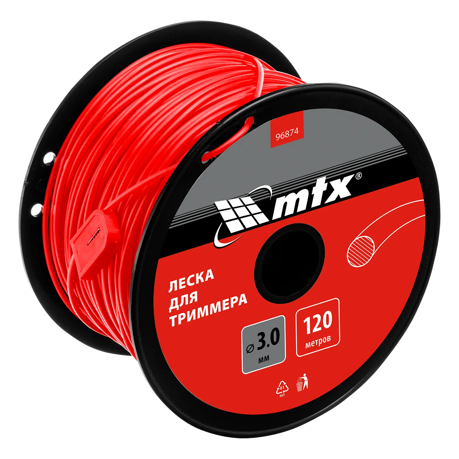 Леска для триммера круглая 3,0 мм х 120 м, на катушке   MTX 96874