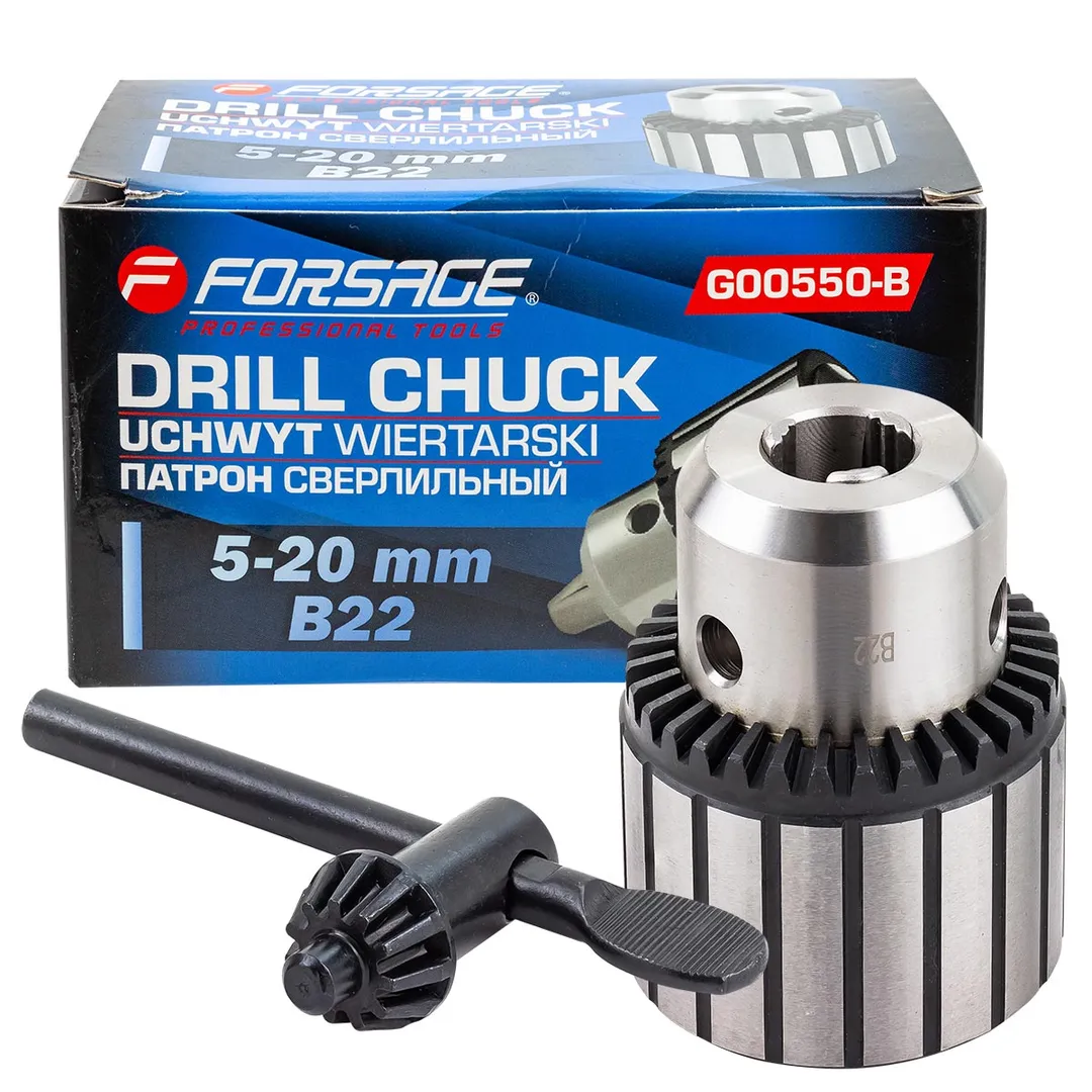 Патрон цанговый для дрели (5-20мм, B22)  Forsage F-G00550-B