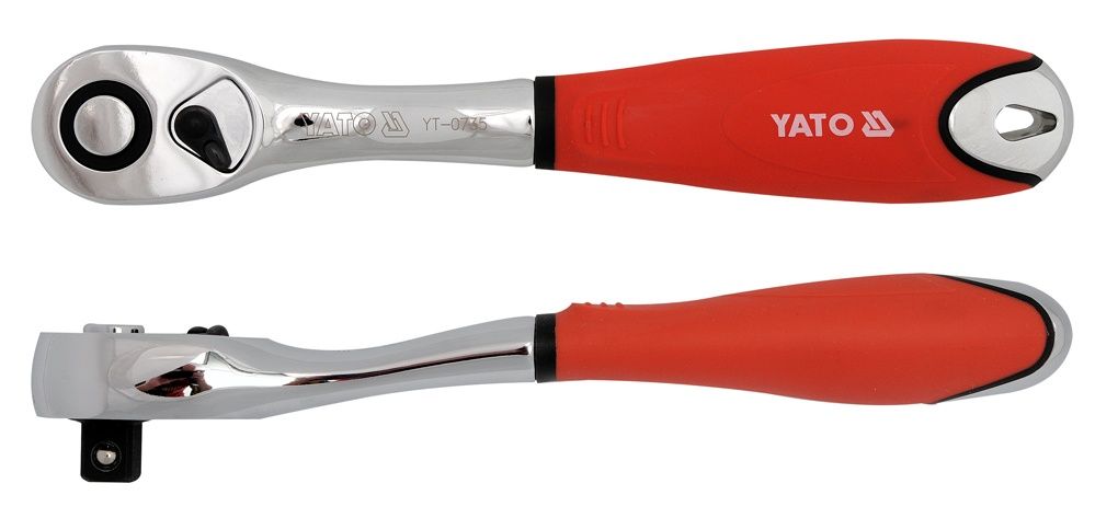 Ключ трещоточный для головок 1/2" T72  (красный) CrV6135  YATO YT-0735