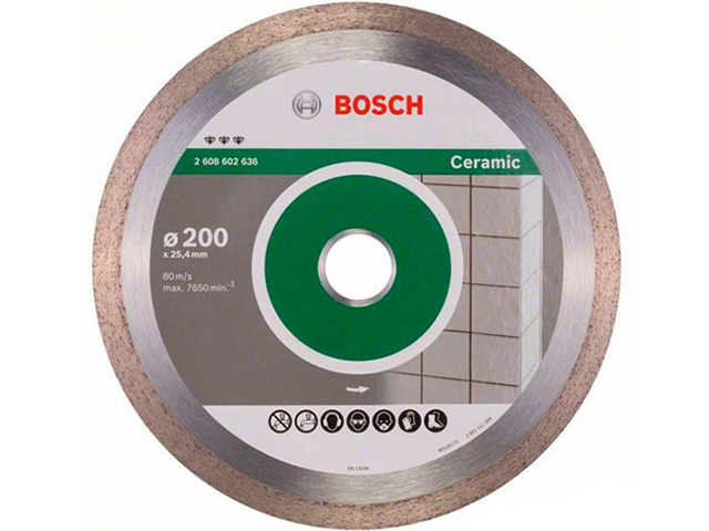 Алмазный круг 200х25.4 mm по керамике сплошной BEST FOR CERAMIC BOSCH 2608602636