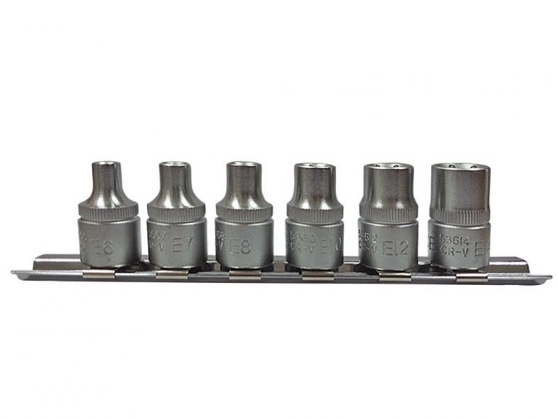 Набор головок на планке 3/8", Е6-Е14, 6пр.  Force 3064