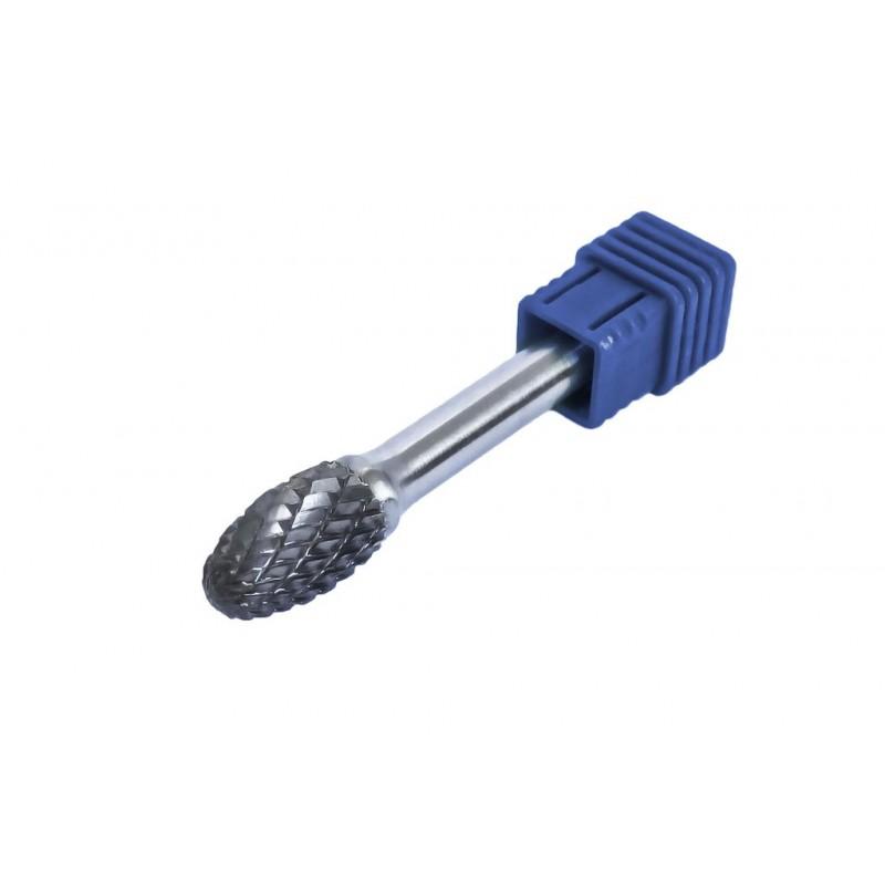 Шарошка сферическая вытянутая по металлу(? 6mm,? хвостовика 6mm), в пластиковом футляре Forsage F-617E0610
