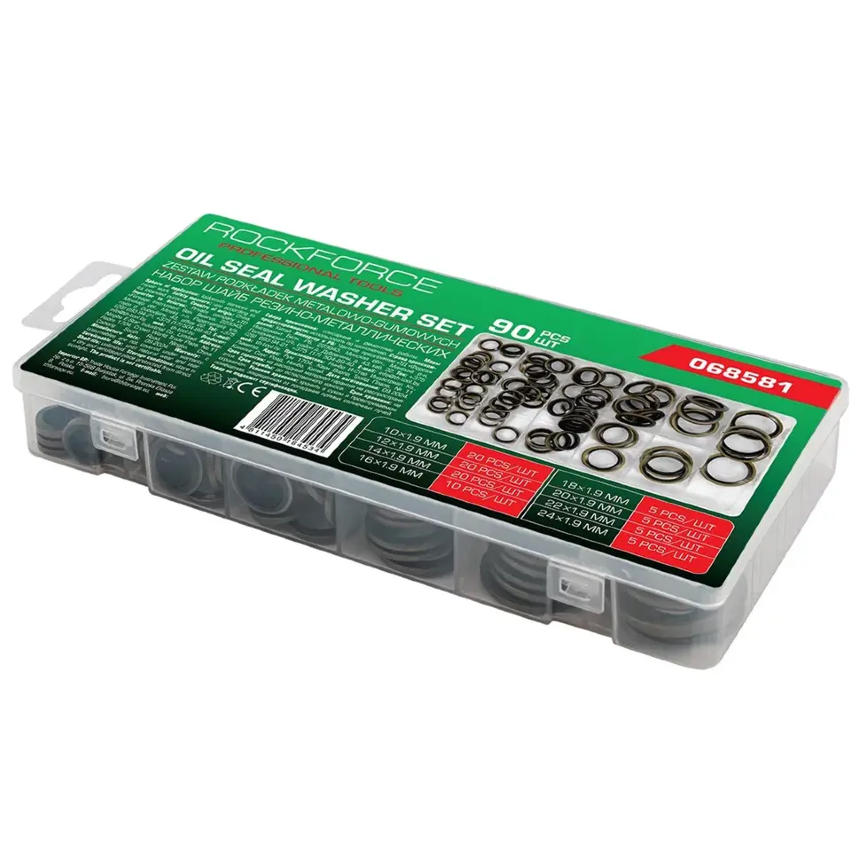 Шайбы резино-металлические, набор 90пр. RockFORCE RF-068581