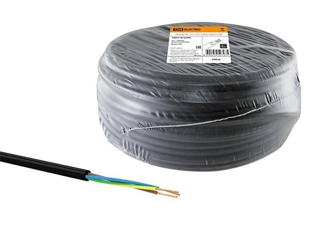 Провод ПВС 3х2,5 (бухта 100м) Ч ()  TDM SQ0118-0298