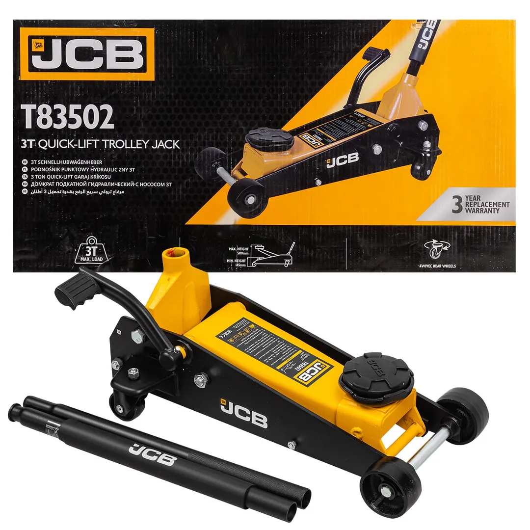 Домкрат подкатной гидравлический 3т (h min 145мм, h max 500мм)  JCB JCB-T83502