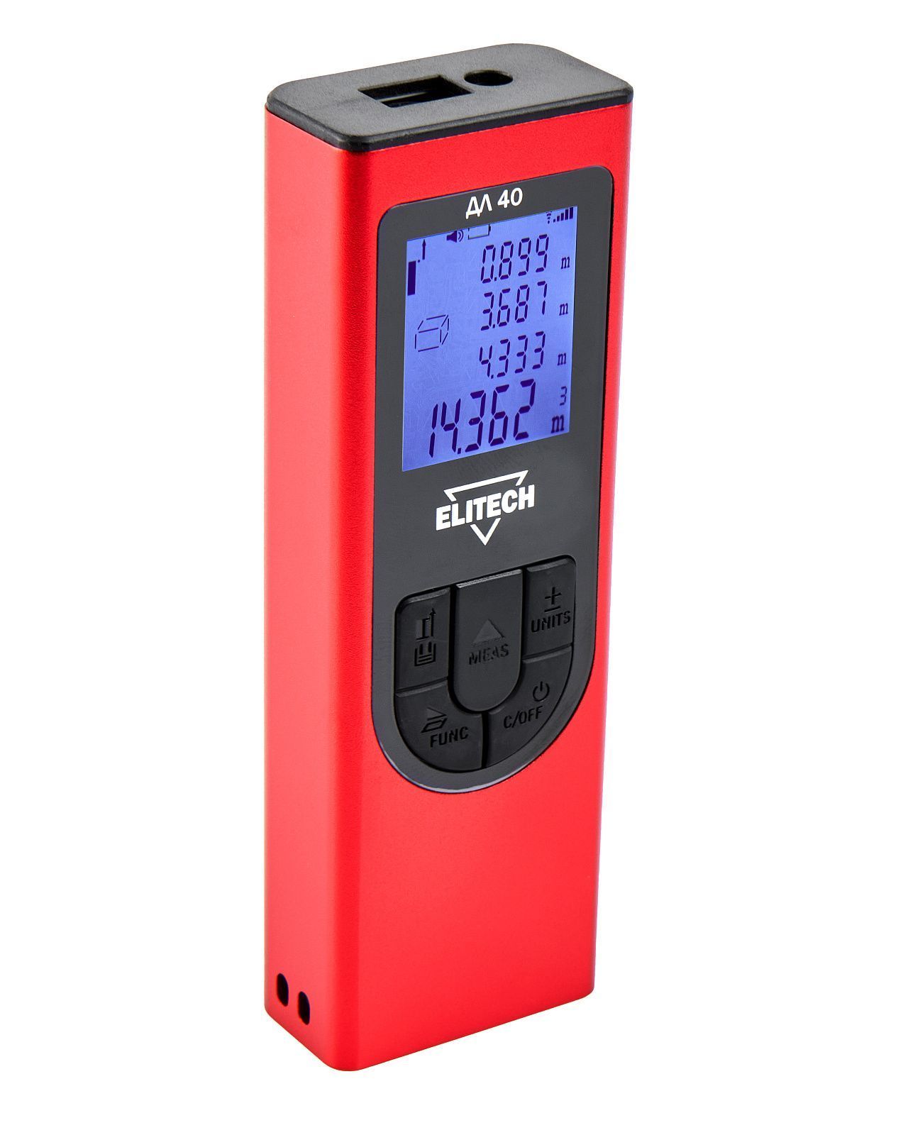 Дальномер лазерный ЛД 40 (40 м / ± 3 мм / Li-Ion) ELITECH 204767