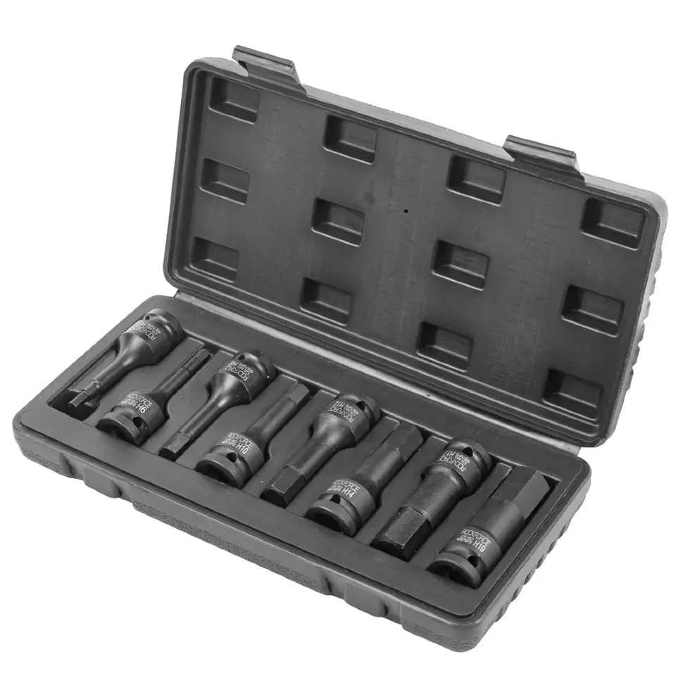 Набор головок-бит ударных 1/2", 8пр.(Н5,6,8,10,12,14,17,19) ,в кейсе Rock FORCE RF-4087MPB