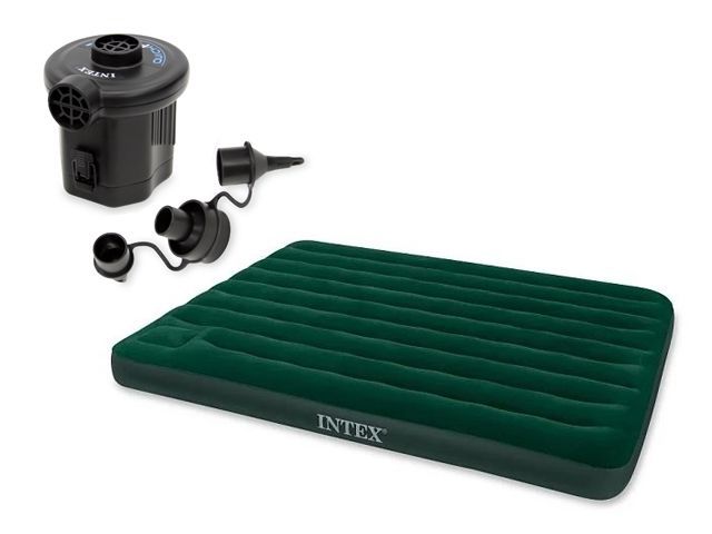 Надувной матрас Queen Prestige, 152х203х22 см + насос на батарейках  ...INTEX 66969