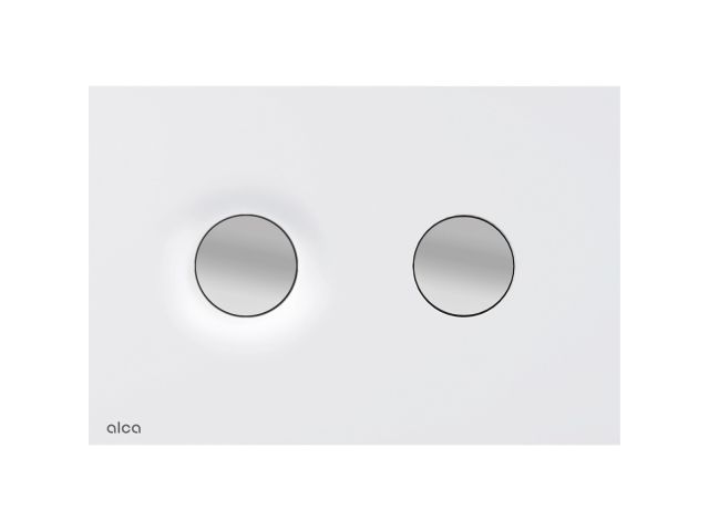 Кнопка управления для скрытых систем инсталляции, Dot.Dot. (белый-мат/хром-мат)  ...Alcaplast M1976-2