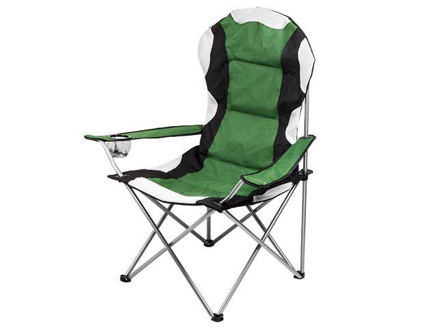 Кресло складное кемпинговое с держателем для бутылок + чехол, зеленое (Размер: 60х60х106 см)  ...ARIZONE 42-606001