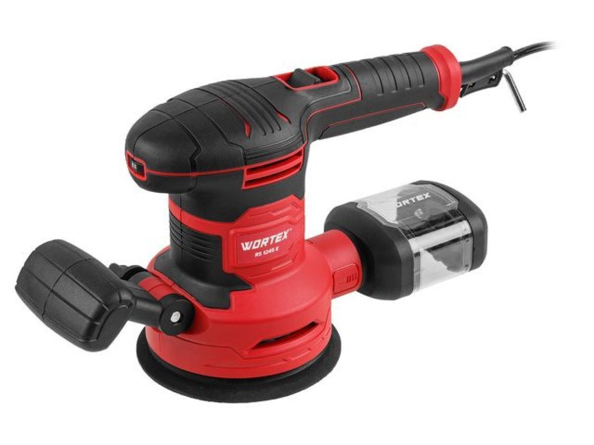 Эксцентриковая шлифмашина RS 1245 E в кор. (430 Вт, 125 mm, 7000-14000 об/мин, амплитуда колебаний 2 mm, регул. об., доп. рукоятка.) WORTEX 1333395