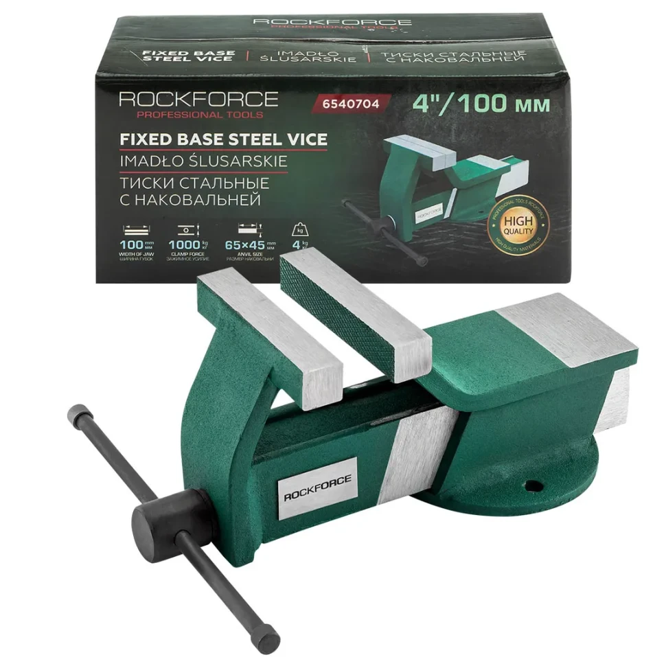 Тиски стальные с наковальней 100мм (4") RockFORCE RF-6540704