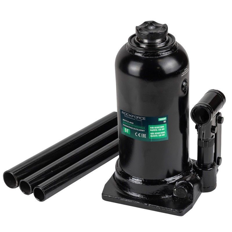 Домкрат бутылочный  двухштоковый 5т (h min 230мм, h max 500мм) RockFORCE RF-TH805001 BIG