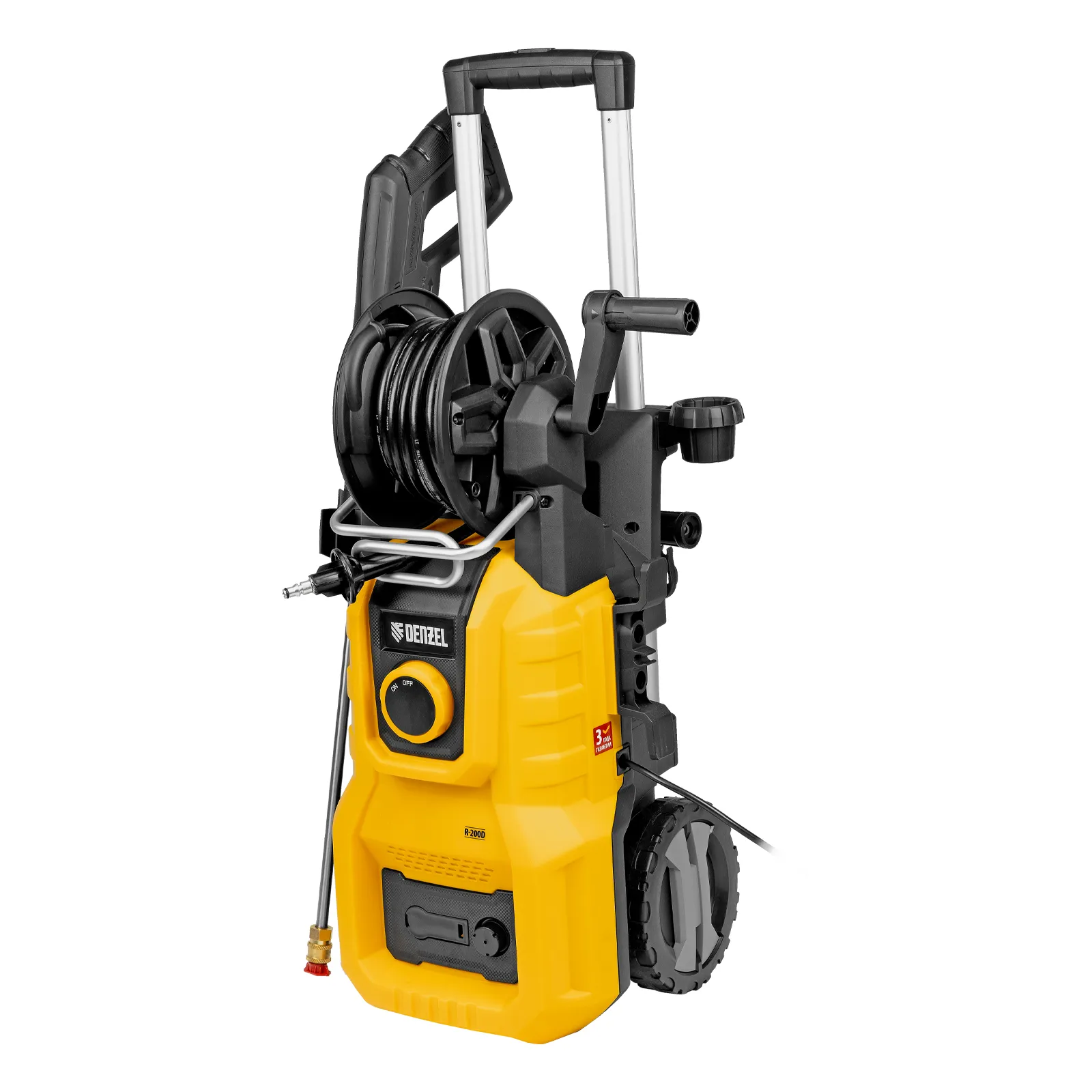 Моечная машина высокого давления R-200D, 2400 Вт, 200 бар, 420 л/ч, с барабаном DENZEL 58264 Моечная машина высокого давления R-200D, 2400 Вт, 200 бар, 420 л/ч, с барабаном DENZEL 58264