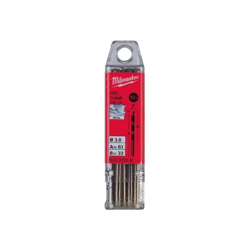 Сверло по металлу HSS-G Cobalt 1,0 х 34 мм (10 шт) MILWAUKEE Milwaukee 4932373332