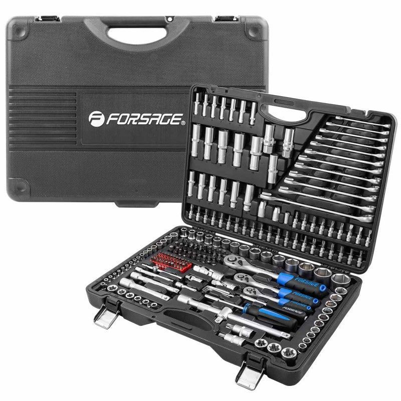 Набор инструментов 216пр. 1/4" 3/8" 1/2" (6гр, 12гр)(4-32мм) Forsage F-38841 SM