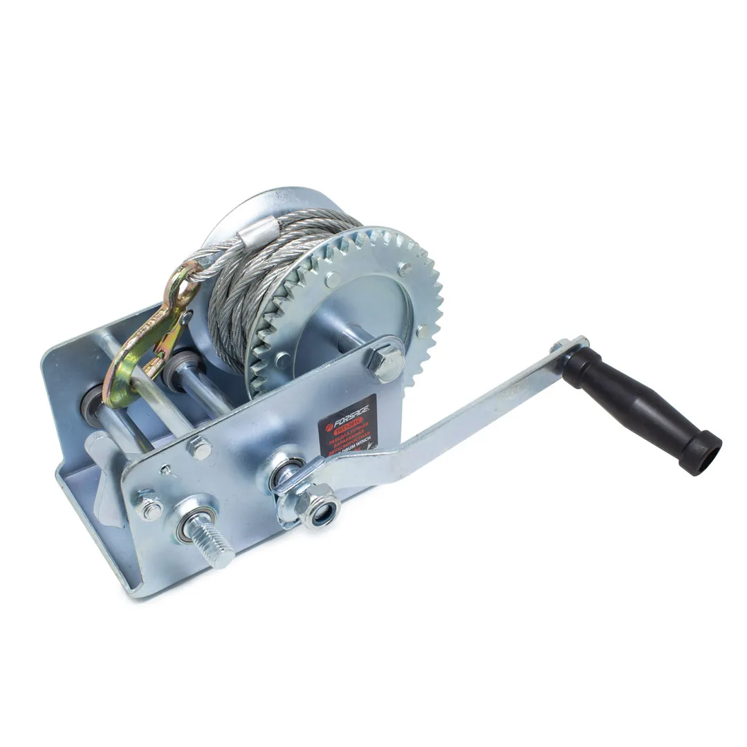 Лебедка ручная барабанная двухскоростная 900 кг.  Forsage F-TRT1201C