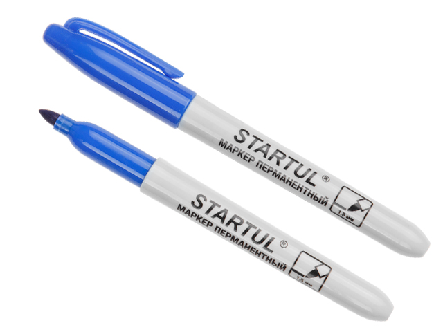 Маркер промышленный перманентный фетровый, толщина 1.5 mm, синий, "Profi" STARTUL ST4350-02