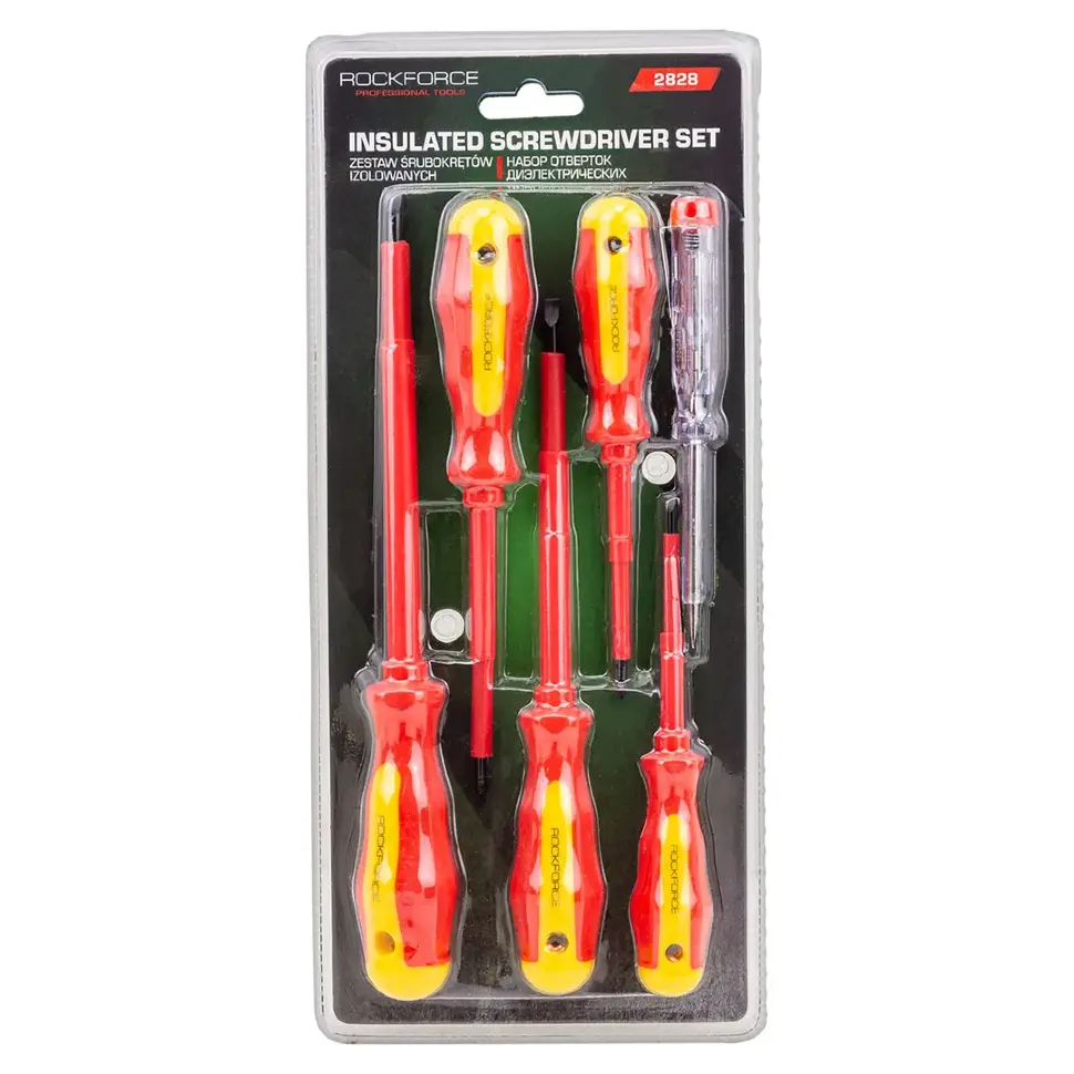 Отвертки диэлектрические, набор 6пр. RockFORCE RF-2828 Отвертки диэлектрические, набор 6пр. RockFORCE RF-2828